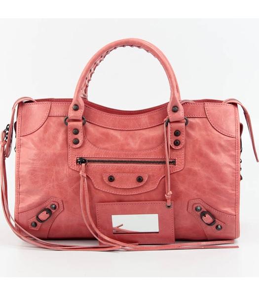 Balenciaga Motorcycle City Bag in pelle rosso scuro Olio (rame N